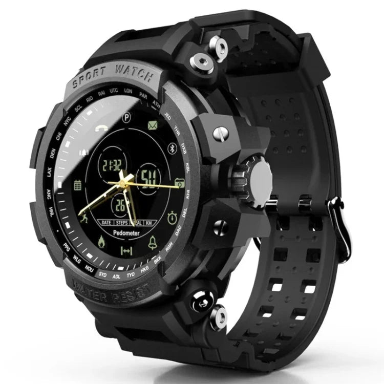Lokmat MK28 Smartwatch mit 1,4-Zoll-FSTN-Display, IP68 wasserdicht, unterstützt Benachrichtigungen, Fernauslöser für die Kamera und Sportaufzeichnung.