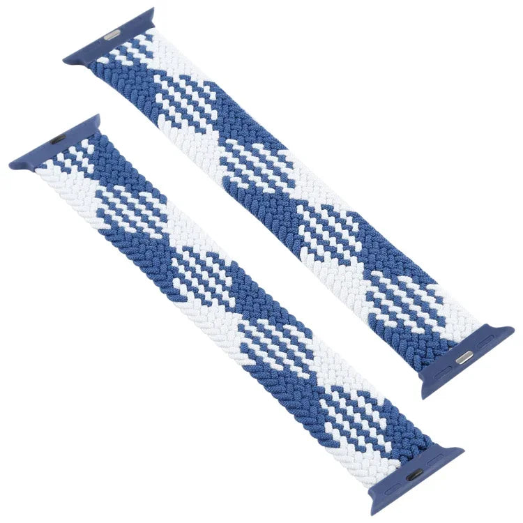 Kunststoffschließe, mehrfarbiges, geflochtenes Nylon-Armband mit einfacher Schlaufe, Ersatzarmband für Apple Watch Series 6 &amp; SE &amp; 5 &amp; 4 (40 mm) / 3 &amp; 2 &amp; 1 (38 mm), Größen: S, M, L, XL