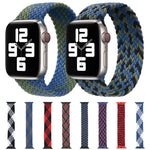 Kunststoffschließe, mehrfarbiges, geflochtenes Nylon-Armband mit einfacher Schlaufe, Ersatzarmband für Apple Watch Series 6 &amp; SE &amp; 5 &amp; 4 (40 mm) / 3 &amp; 2 &amp; 1 (38 mm), Größen: S, M, L, XL