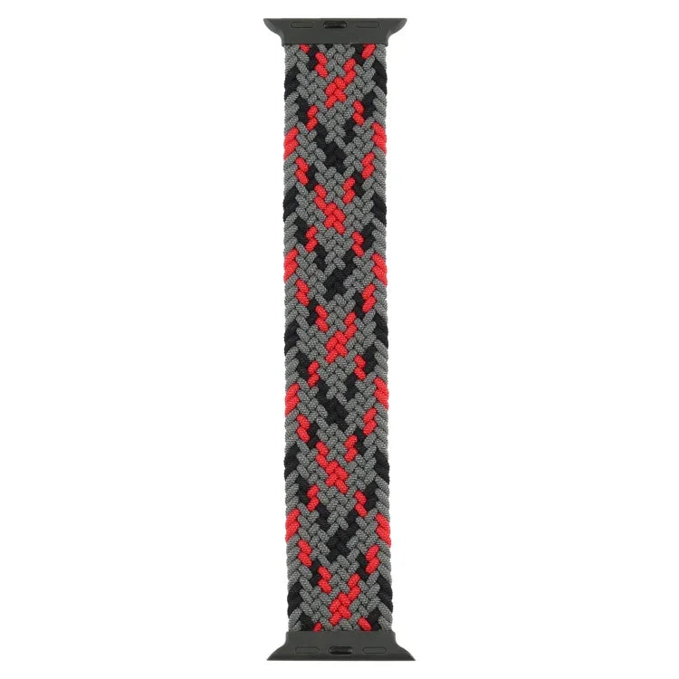 Kunststoffschließe, mehrfarbiges, geflochtenes Nylon-Armband mit einfacher Schlaufe, Ersatzarmband für Apple Watch Series 6 &amp; SE &amp; 5 &amp; 4 (40 mm) / 3 &amp; 2 &amp; 1 (38 mm), Größen: S, M, L, XL