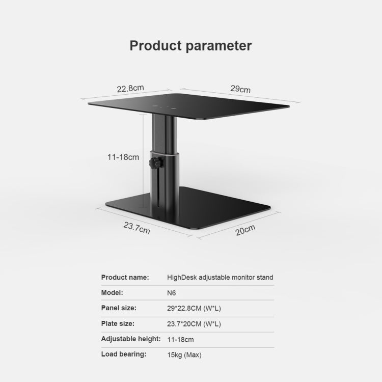 NILLKIN N6 verstellbarer Highdesk Laptop Monitor Ständerhalter, EDA0011511, EDA0011511S