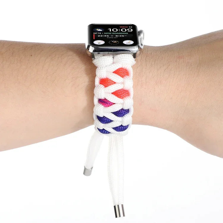 Geflochtenes Paracord Uhrenarmband, Für Apple Watch Ultra 49mm / Series 8&7 45mm / SE 2&6&SE&5&4 44mm / 3&2&1 42mm, Für Apple Watch Series 8&7 41mm / SE 2&6&SE&5&4 40mm / 3&2&1 38mm, Für Apple Watch Series 7 45mm / 6 & SE & 5 & 4 44mm / 3 & 2 & 1 42mm