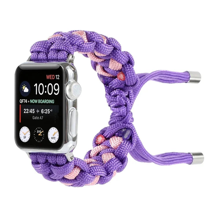 Geflochtenes Paracord Uhrenarmband, Für Apple Watch Ultra 49mm / Series 8&7 45mm / SE 2&6&SE&5&4 44mm / 3&2&1 42mm, Für Apple Watch Series 8&7 41mm / SE 2&6&SE&5&4 40mm / 3&2&1 38mm, Für Apple Watch Series 7 45mm / 6 & SE & 5 & 4 44mm / 3 & 2 & 1 42mm