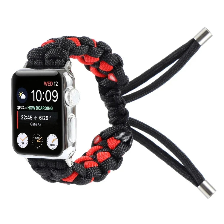Geflochtenes Paracord Uhrenarmband, Für Apple Watch Ultra 49mm / Series 8&7 45mm / SE 2&6&SE&5&4 44mm / 3&2&1 42mm, Für Apple Watch Series 8&7 41mm / SE 2&6&SE&5&4 40mm / 3&2&1 38mm, Für Apple Watch Series 7 45mm / 6 & SE & 5 & 4 44mm / 3 & 2 & 1 42mm