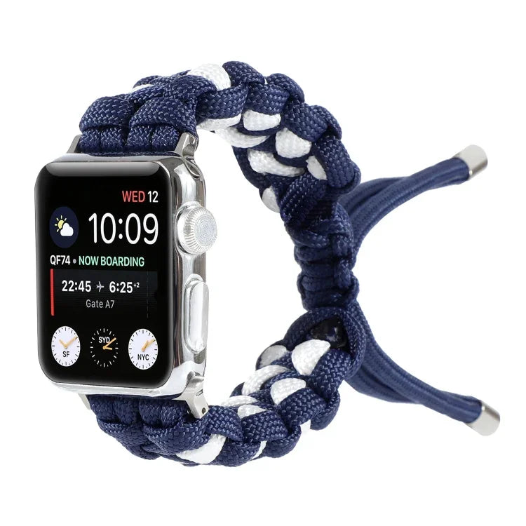 Geflochtenes Paracord Uhrenarmband, Für Apple Watch Ultra 49mm / Series 8&7 45mm / SE 2&6&SE&5&4 44mm / 3&2&1 42mm, Für Apple Watch Series 8&7 41mm / SE 2&6&SE&5&4 40mm / 3&2&1 38mm, Für Apple Watch Series 7 45mm / 6 & SE & 5 & 4 44mm / 3 & 2 & 1 42mm