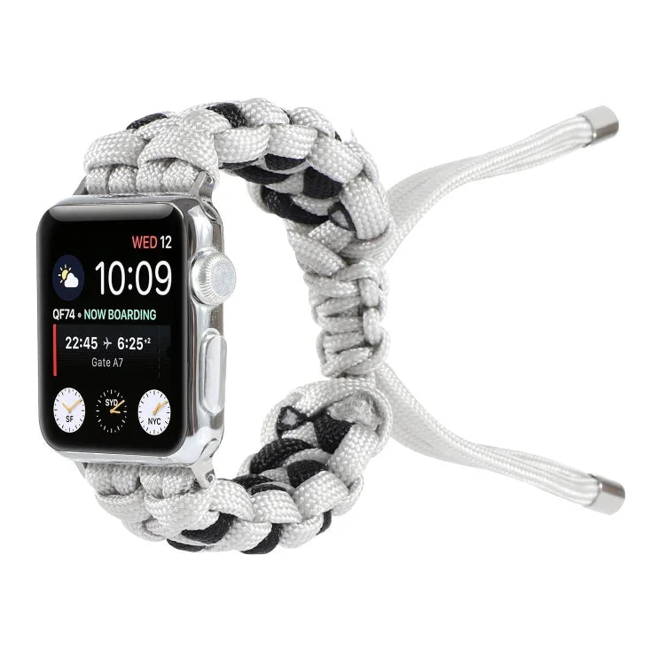Geflochtenes Paracord Uhrenarmband, Für Apple Watch Ultra 49mm / Series 8&7 45mm / SE 2&6&SE&5&4 44mm / 3&2&1 42mm, Für Apple Watch Series 8&7 41mm / SE 2&6&SE&5&4 40mm / 3&2&1 38mm, Für Apple Watch Series 7 45mm / 6 & SE & 5 & 4 44mm / 3 & 2 & 1 42mm