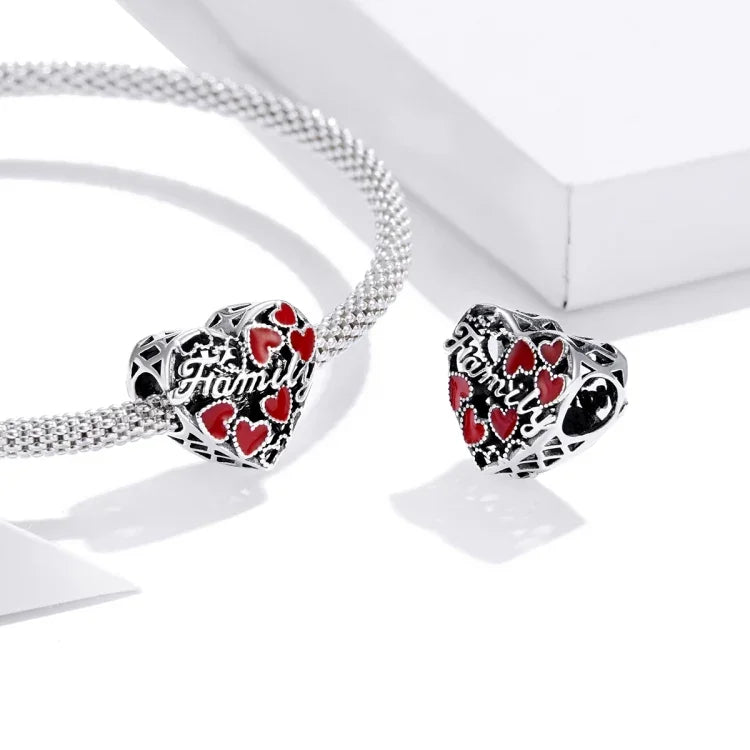 S925 Sterling Silber Perlen für ein liebevolles Familienleben DIY Armband Halskette Accessoires, Liebesbekundung für ein liebevolles Familienleben