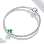 Glücksklee-Perlen aus 925er Sterlingsilber, DIY-Armband- und Halskettenzubehör, Glücksklee