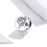 S925 Sterling Silber Buchstaben-Blumenperlen DIY Armband Halskette Accessoires, Buchstaben-Blumen
