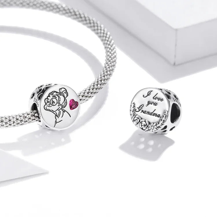 S925 Sterling Silber Buchstaben-Blumenperlen DIY Armband Halskette Accessoires, Buchstaben-Blumen