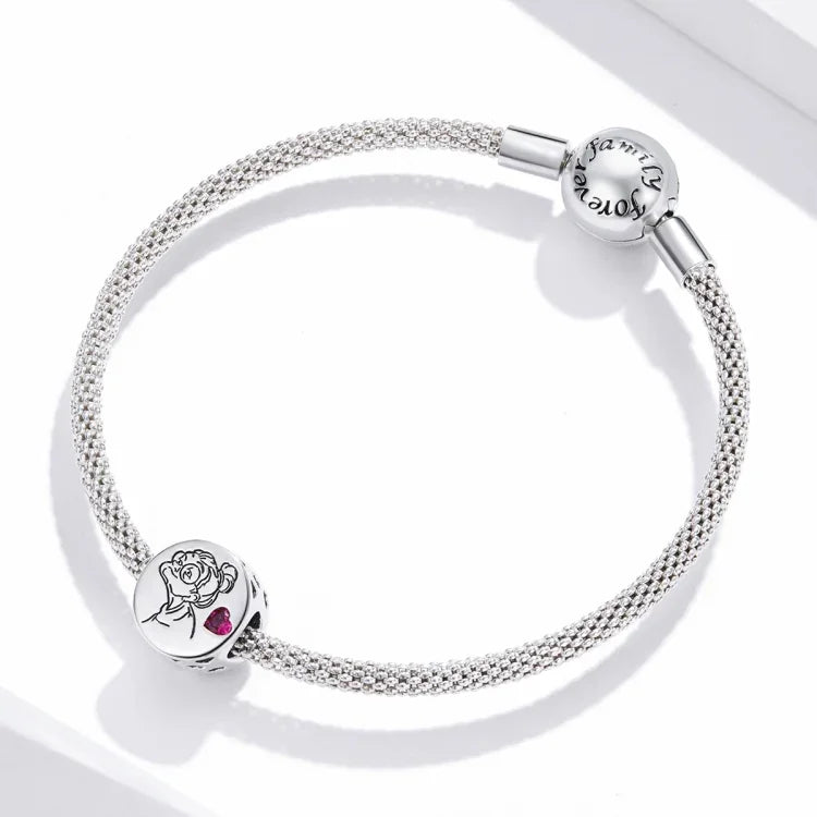 S925 Sterling Silber Buchstaben-Blumenperlen DIY Armband Halskette Accessoires, Buchstaben-Blumen