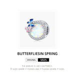 S925 Sterling Silber Schmetterlingsfederperlen DIY Armband Halskette Zubehör, Schmetterlingsfeder