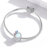 S925 Sterling Silber Schmetterlingsfederperlen DIY Armband Halskette Zubehör, Schmetterlingsfeder