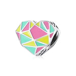 Herzförmige Perlen aus 925er Sterlingsilber, DIY-Armband- und Halskettenzubehör, Herzförmige Geometrie