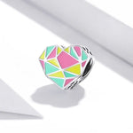 Herzförmige Perlen aus 925er Sterlingsilber, DIY-Armband- und Halskettenzubehör, Herzförmige Geometrie