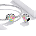 Herzförmige Perlen aus 925er Sterlingsilber, DIY-Armband- und Halskettenzubehör, Herzförmige Geometrie