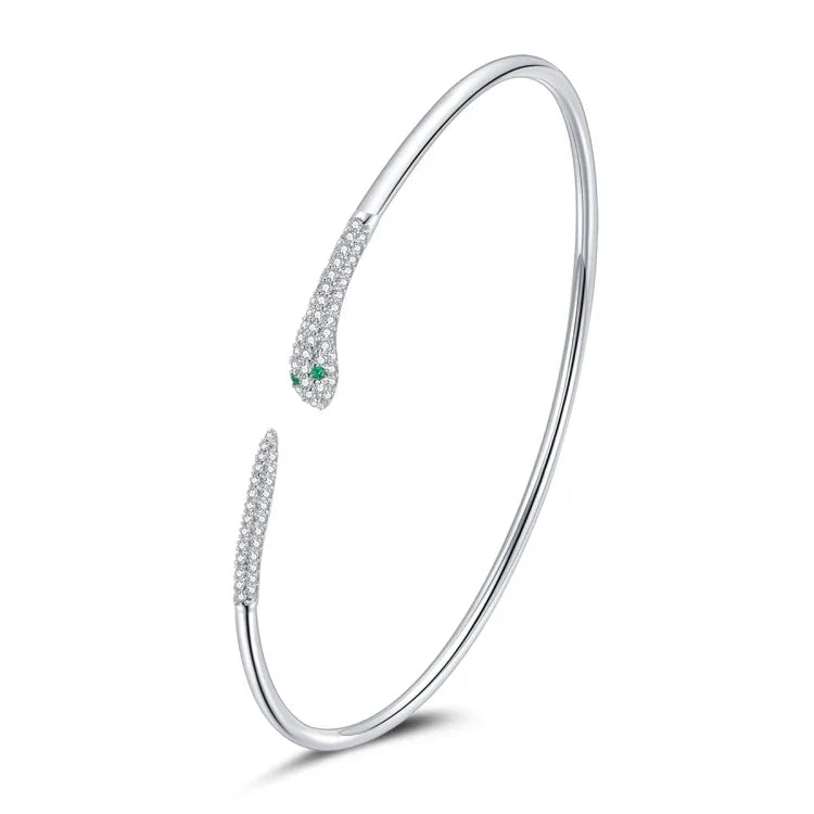Schlangenarmband aus 925er Sterlingsilber, offen, Damenschmuck, Schlange