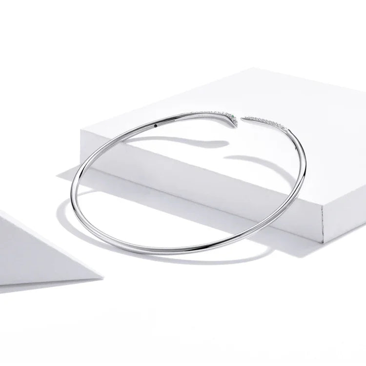 Schlangenarmband aus 925er Sterlingsilber, offen, Damenschmuck, Schlange