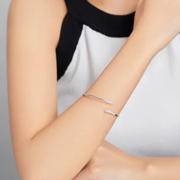 Schlangenarmband aus 925er Sterlingsilber, offen, Damenschmuck, Schlange