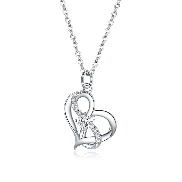 Halskette „Herz an Herz“ aus 925er Sterlingsilber für Damen