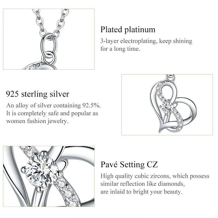 Halskette „Herz an Herz“ aus 925er Sterlingsilber für Damen