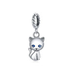 Niedlicher Katzenanhänger aus 925er Sterlingsilber, DIY-Armband- und Halskettenzubehör, Katze
