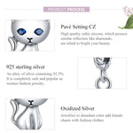 Niedlicher Katzenanhänger aus 925er Sterlingsilber, DIY-Armband- und Halskettenzubehör, Katze
