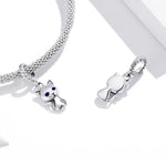 Niedlicher Katzenanhänger aus 925er Sterlingsilber, DIY-Armband- und Halskettenzubehör, Katze