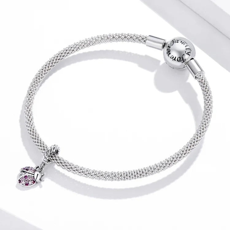 Marienkäfer-Anhänger aus 925er Sterlingsilber, DIY-Armband- und Halskettenzubehör, Marienkäfer