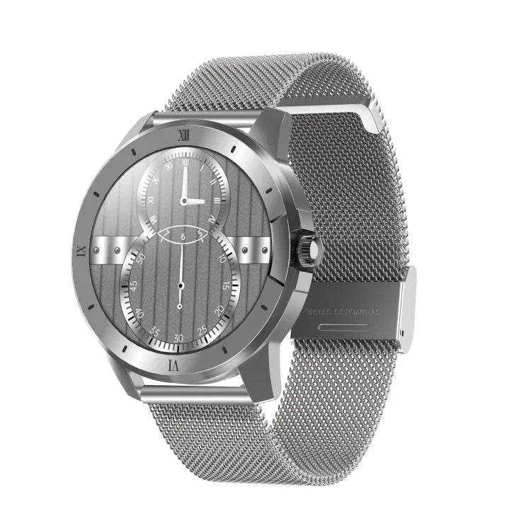 MX12 Smartwatch mit 1,3-Zoll-IPS-Farbdisplay, IP68 wasserdicht, unterstützt Bluetooth-Anrufe, Schlafüberwachung und Herzfrequenzmessung, Edelstahlarmband
