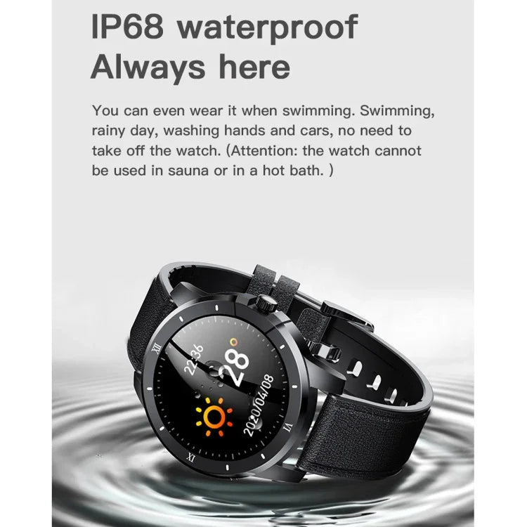 MX12 Smartwatch mit 1,3-Zoll-IPS-Farbdisplay, IP68 wasserdicht, unterstützt Bluetooth-Anrufe, Schlafüberwachung und Herzfrequenzmessung, Edelstahlarmband