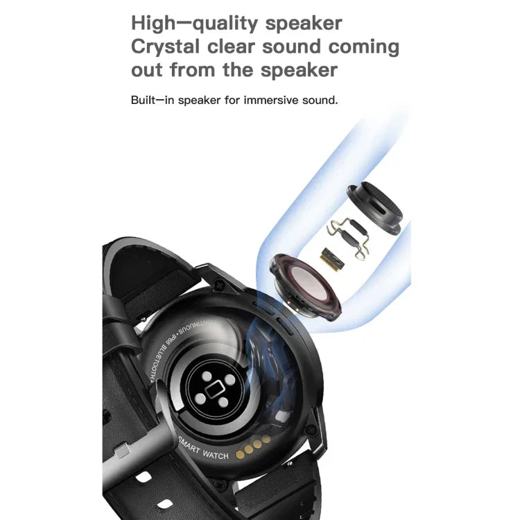 MX12 Smartwatch mit 1,3-Zoll-IPS-Farbdisplay, IP68 wasserdicht, unterstützt Bluetooth-Anrufe, Schlafüberwachung und Herzfrequenzmessung, Edelstahlarmband