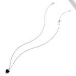 Schwarze Herz-Halskette für Damen aus 925er Sterlingsilber