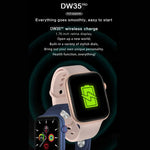 DW35PRO Smartwatch mit 1,75-Zoll-Farbdisplay, IPX7 wasserdicht, unterstützt Bluetooth-Anrufe annehmen und ablehnen / Schlafüberwachung / Herzfrequenzmessung, Armbandvarianten: Silikon (Rot), Silikon (Weiß), Silikon (Pink), Silikon (Blau) ...