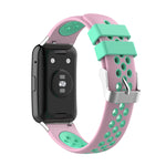 For Huawei Watch Fit 18mm Clasp Style Silicone Two-color Replacement Strap Watchband