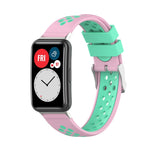 For Huawei Watch Fit 18mm Clasp Style Silicone Two-color Replacement Strap Watchband