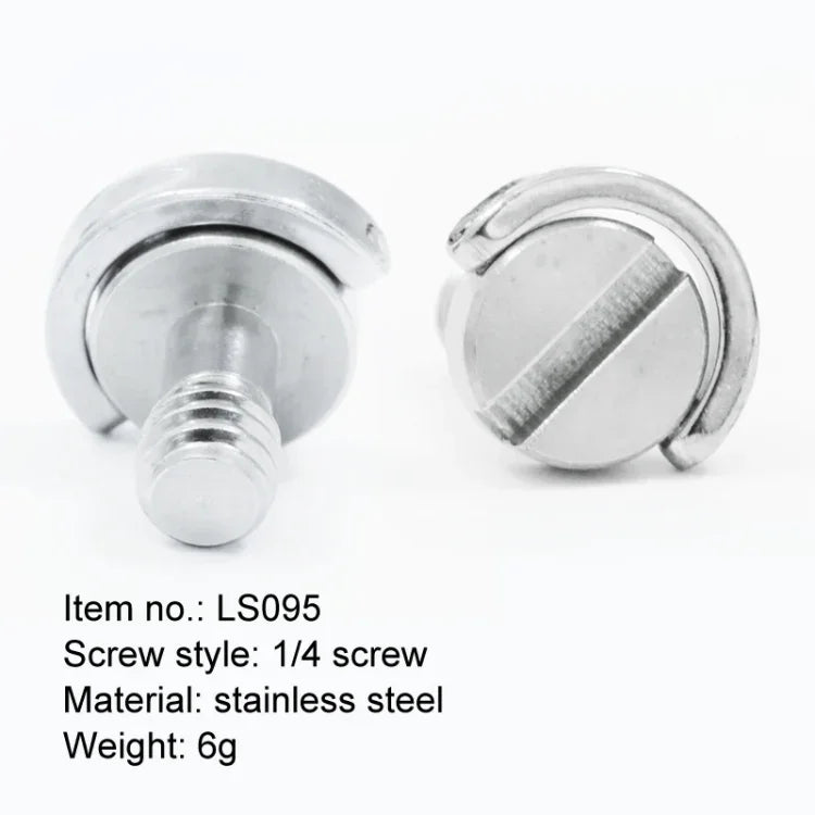 EXIN LS095 2 Stück D-Ring-Schrauben Kameraplattenhalterung 1/4 Zoll Schnellverschlussschrauben, LS095