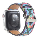 Armband aus bedrucktem Leder im Ethno-Stil mit Marmormuster für Apple Watch Series 6 &amp; SE &amp; 5 &amp; 4 (44 mm) / 3 &amp; 2 &amp; 1 (42 mm), 5 &amp; 4 (40 mm) / 3 &amp; 2 &amp; 1 (38 mm)