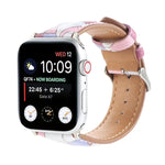 Armband aus bedrucktem Leder im Ethno-Stil mit Marmormuster für Apple Watch Series 6 &amp; SE &amp; 5 &amp; 4 (44 mm) / 3 &amp; 2 &amp; 1 (42 mm), 5 &amp; 4 (40 mm) / 3 &amp; 2 &amp; 1 (38 mm)