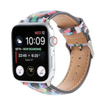 Armband aus bedrucktem Leder im Ethno-Stil mit Marmormuster für Apple Watch Series 6 &amp; SE &amp; 5 &amp; 4 (44 mm) / 3 &amp; 2 &amp; 1 (42 mm), 5 &amp; 4 (40 mm) / 3 &amp; 2 &amp; 1 (38 mm)