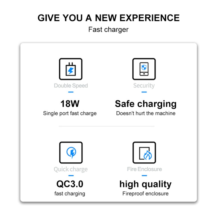 WK WP-U57 Max 18W Maxspeed QC3.0 Schnellladegerät + USB auf 8-Pin-Datenkabel, US-Stecker, EU-Stecker