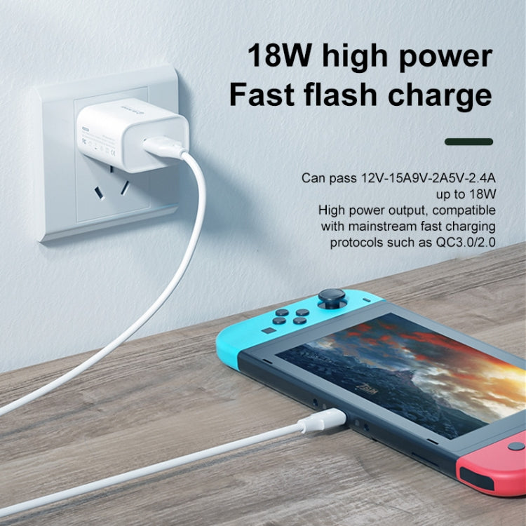 WK WP-U57 Max 18W Maxspeed QC3.0 Schnellladegerät + USB auf 8-Pin-Datenkabel, US-Stecker, EU-Stecker