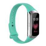 For Samsung Galaxy Fit SM-R370 Silicone Glossy Nail Button Replacement Strap Watchband
