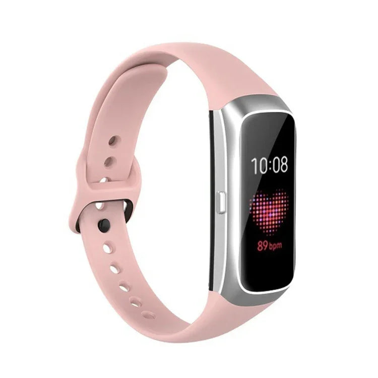 Ersatzarmband aus Silikon und Stahl mit schwarzer Dornschließe für Samsung Galaxy Fit SM-R370