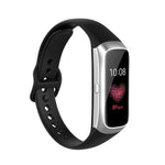 Ersatzarmband aus Silikon und Stahl mit schwarzer Dornschließe für Samsung Galaxy Fit SM-R370