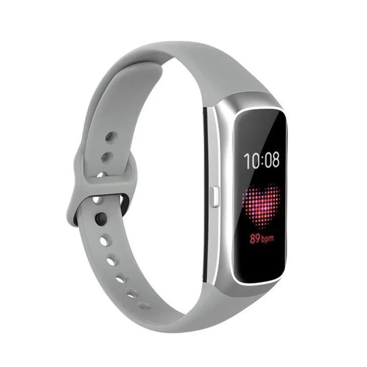 Ersatzarmband aus Silikon und Stahl mit schwarzer Dornschließe für Samsung Galaxy Fit SM-R370