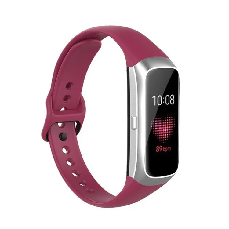 Ersatzarmband aus Silikon und Stahl mit schwarzer Dornschließe für Samsung Galaxy Fit SM-R370