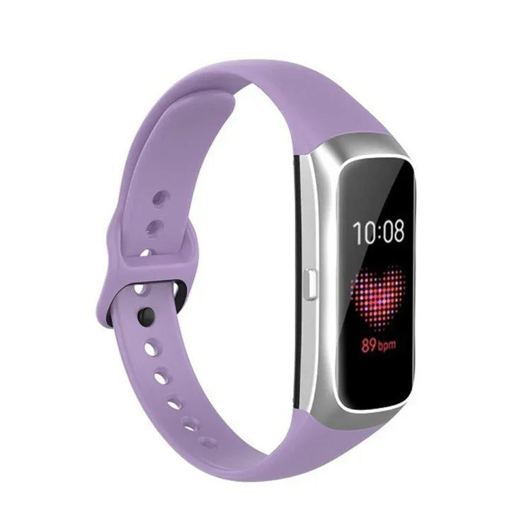 Ersatzarmband aus Silikon und Stahl mit schwarzer Dornschließe für Samsung Galaxy Fit SM-R370