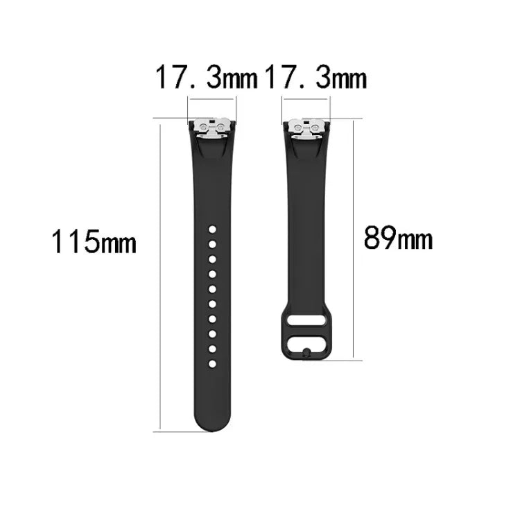 Ersatzarmband aus Silikon und Stahl mit schwarzer Dornschließe für Samsung Galaxy Fit SM-R370