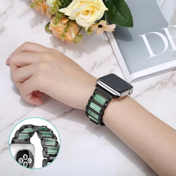 Smaragdgrünes Edelstahl-Armband, für Apple Watch Ultra 49mm / Series 8&7 45mm / SE 2&6&SE&5&4 44mm / 3&2&1 42mm, für Apple Watch Series 8&7 41mm / SE 2&6&SE&5&4 40mm / 3&2&1 38mm, für Apple Watch Series 7 41mm / 6 & SE & 5 & 4 40mm / 3 & 2 & 1 38mm